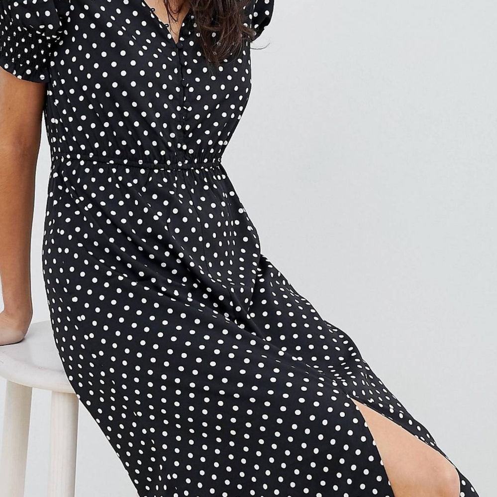 Asos Influence black and white midi dress